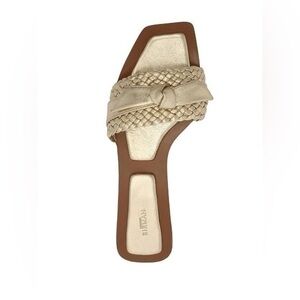 Alexandre Birman CLARITA BOW-EMBELLISHED BRAIDED METALLIC LEATHER SANDALS -GOLD